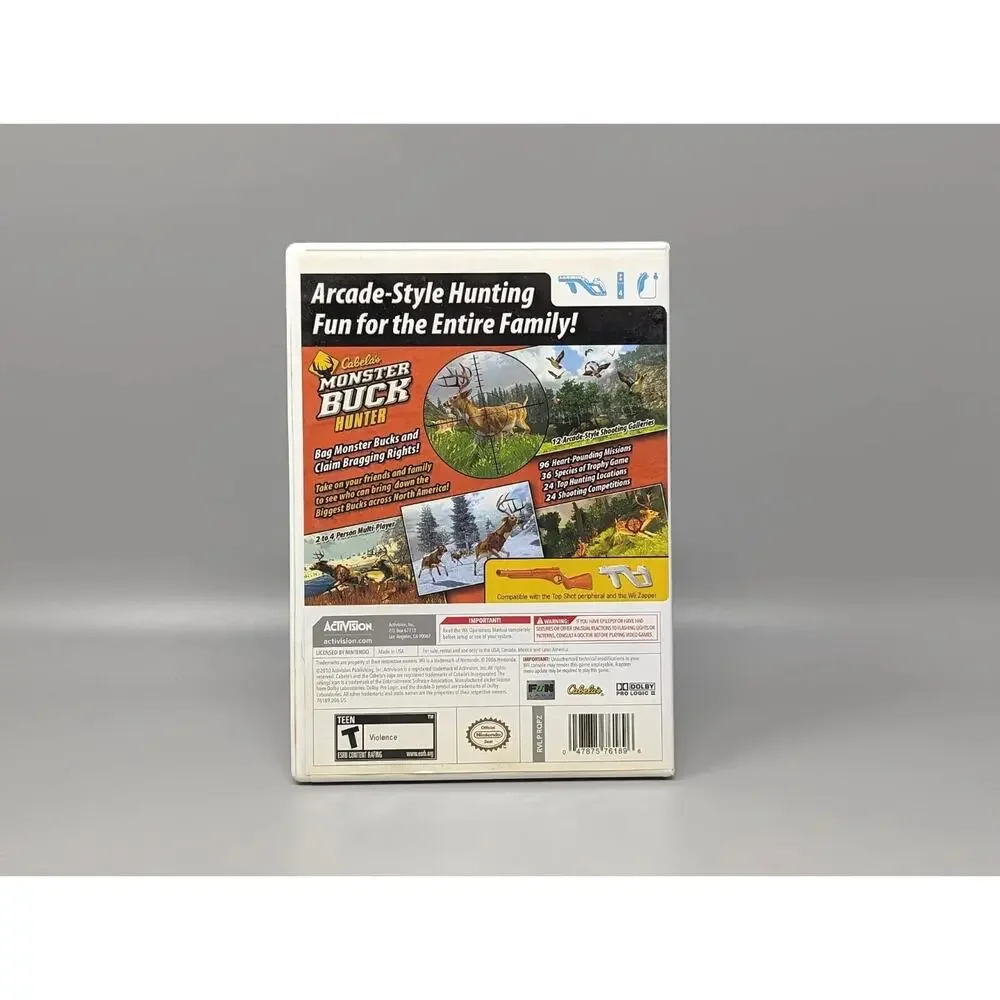 Cabelas Monster Buck Hunter Nintendo Wii Replacement Case & Manual Only No Game